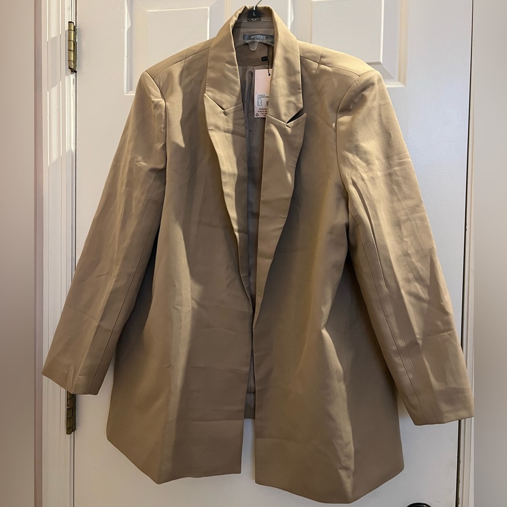 NWT Missguided Light Brown Oversized Boyfriend Blazer Size 18